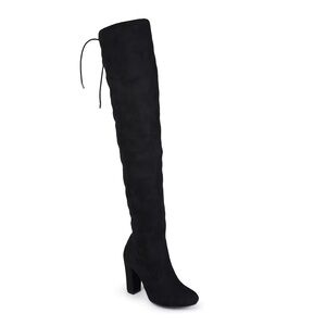 Kelly & Katie Black Suede Over the Knee Boots